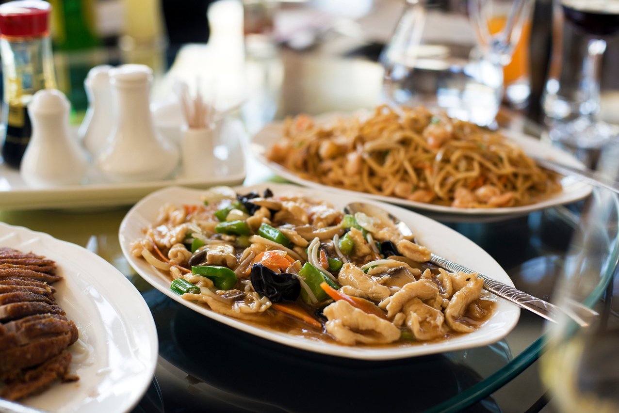 Assortment of Chinese Cuisine on the Table